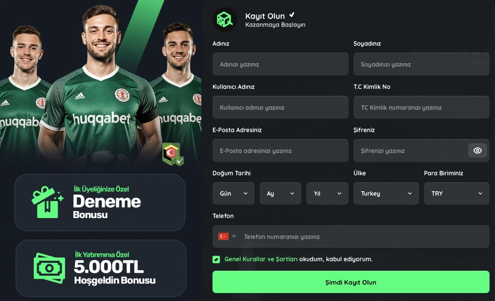huqqabet kayıt ol